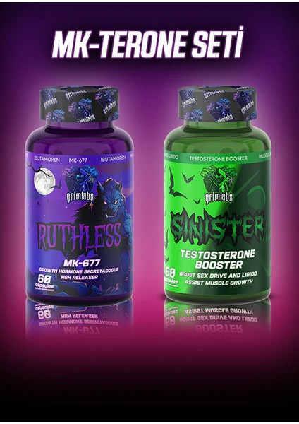 MK677 + Sinister Testo Booster Mix - Mk-Terone Seti 60 Kapsül