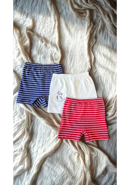 Kız Çocuk Şort Külot Penye Kumaş 3-4 Yaş 3 Lü Paket