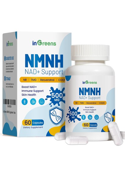 Nmnh Alternative With Tmg, Resveratrol, COQ10, Nad Anti Aging, Energy, Boost 500MG 60 Caps