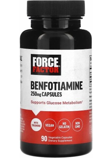 Tiamin Vitamin B1 Benfotiamine 250 Mg 90 Veg Caps