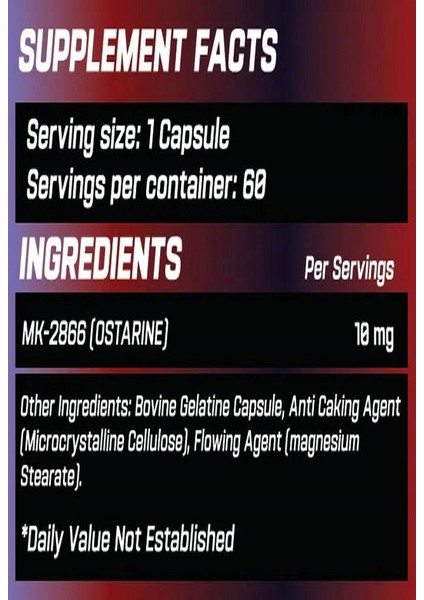 MK2866 Ostarine 10 Mg 60 Kapsül fiyatları