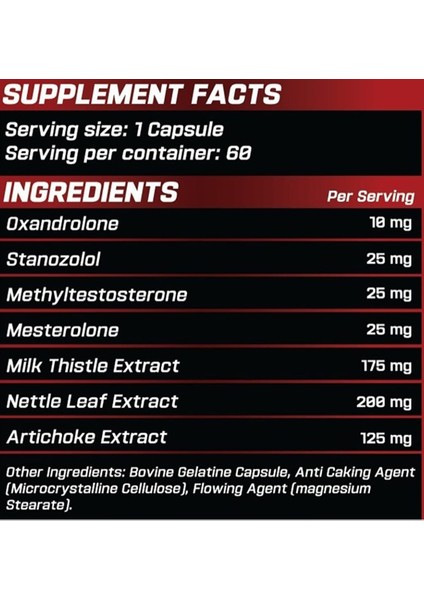 Undead Oxandrolone-Stanozolol 60 Kapsül fiyatları