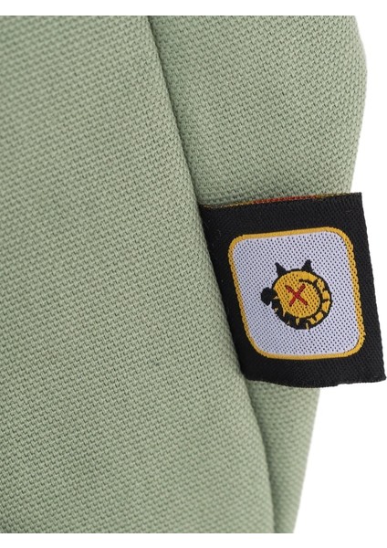 Su Yeşili Karga Desenli Canvas Kumaş Omuz Çantası