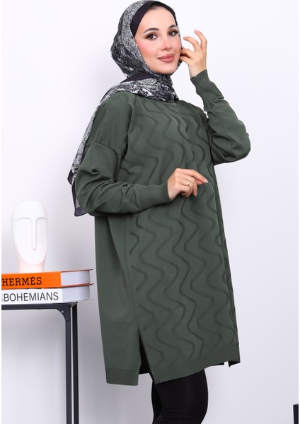 Haki Soğuk Iplik Merserize Triko Tunik modelleri