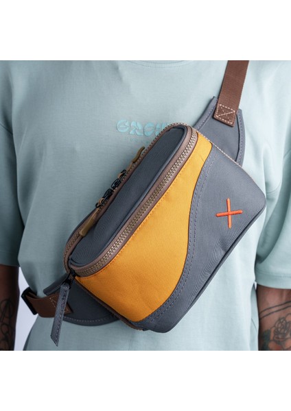 Antrasit Sarı Kanvas Unisex Göğüs ve Bel Çantası indirimleri