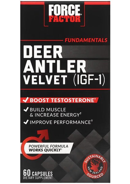 , Deer Antler Velvet Testo (Igf-1), 60 Capsules