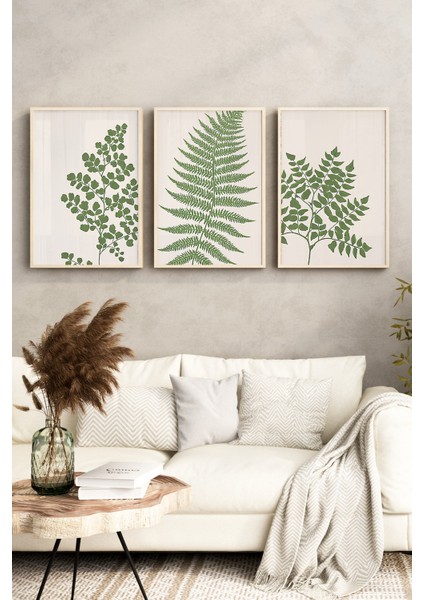 🌿 Doğanın Ferahlığı Evinizde: Yeşil Yaprak Temalı 3’lü Çerçeveli Tablo Seti 🌿 CRV1171 23 x 32 fırsatları
