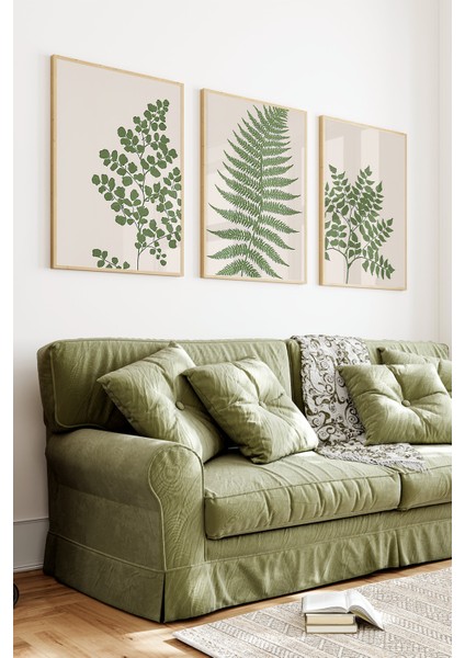 🌿 Doğanın Ferahlığı Evinizde: Yeşil Yaprak Temalı 3’lü Çerçeveli Tablo Seti 🌿 CRV1171 23 x 32 indirimleri