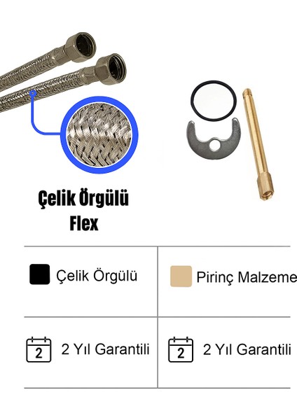 Beyaz Krom Delta Mutfak Eviye Bataryası Sıcak Soğuk Girişli - 2 Yıl Garantili indirimleri