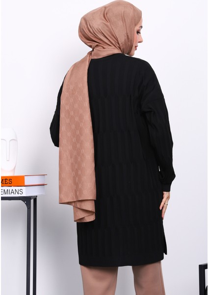 Siyah Soğuk İplik Merserize Triko Tunik fırsatları