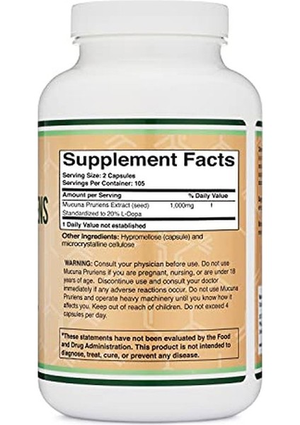 Dopa Mucuna Pruriens 1000 Mg 210 Caps fiyatları