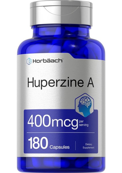 Huperzine(Huperzia Serrata) A 400MCG | 180 Capsules | Non-Gmo, Gluten Free