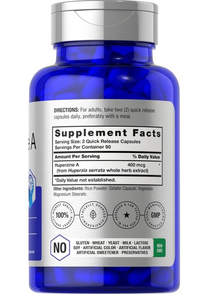 Huperzine(Huperzia Serrata) A 400MCG | 180 Capsules | Non-Gmo, Gluten Free fırsatları