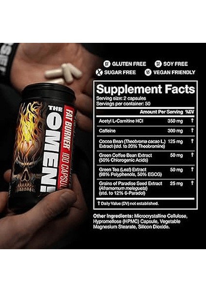 Jnx The Curse The Omen Fat Burner Acety L-Carnitine + Green Tea 100 Caps fiyatları