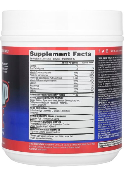 Nutrition Super Pump Preworkout 40 Servis fiyatları