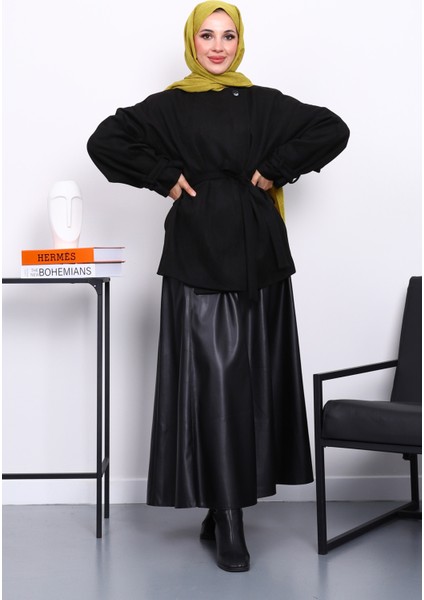 Siyah Kol Apoletli Astarlı Süet Ceket fiyatları