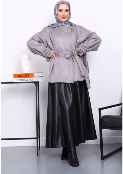 Gri Kol Apoletli Astarlı Süet Ceket fiyatları