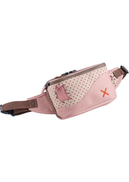 Pembe Domuz Desenli Kanvas Unisex Göğüs ve Bel Çantası