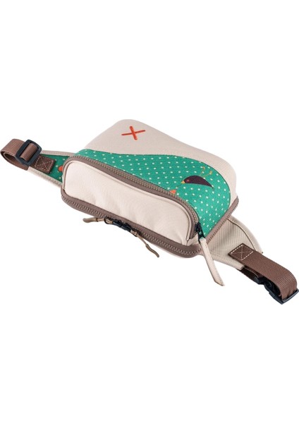 Krem Rengi Karga Desenli Kanvas Unisex Göğüs ve Bel Çantası fiyatları