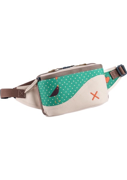 Krem Rengi Karga Desenli Kanvas Unisex Göğüs ve Bel Çantası fırsatları