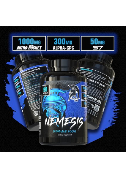 Nemesis Pump Focus S7 + Alpha Gpc + Huperzine + Astragin + Nitro Rocket 90 Caps