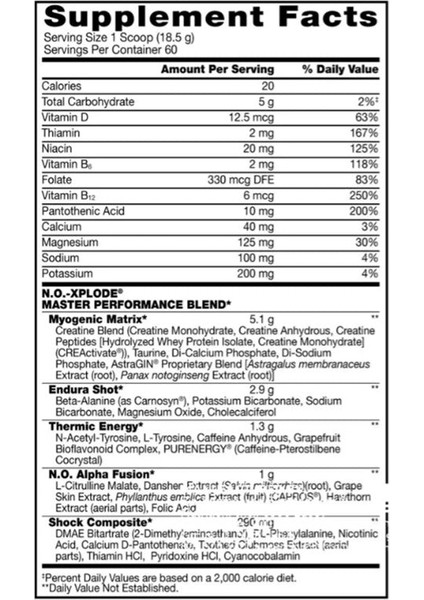 No-Xplode Legendary Preworkout 555 G 30 Servis indirimleri