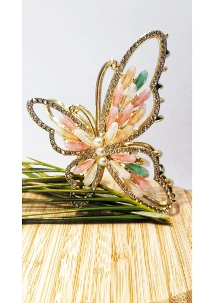 10 cm Lüks Gösterişli Renkli Metal Kıstırma Toka