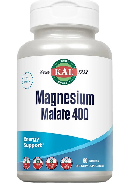 Magnesium (Magnezyum) Malate 400 90 Tablets