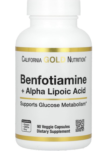 , Benfotiamine + Alpha Lipoic Acid + Leucine(Losin) 90 Vegetarian Capsules