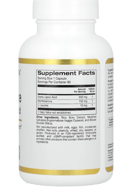 , Benfotiamine + Alpha Lipoic Acid + Leucine(Losin) 90 Vegetarian Capsules fiyatları