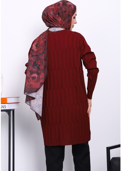 Bordo Soğuk İplik Merserize Triko Tunik fırsatları