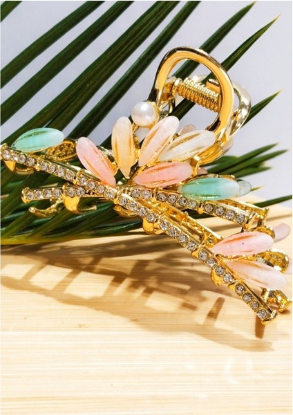 7 cm Lüks Renkli Parlak Taşlı Toka