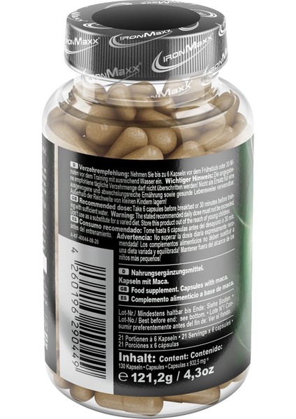 Ironmaxx 910MG Maca (Matcha) Origin 800 Mg Capsules 130 Caps fiyatları
