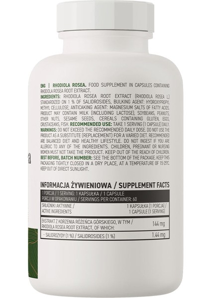 Rhodiola Rosea Vege 60 Caps fiyatları