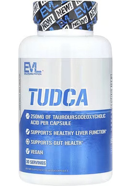 Evlution Nutrition, Tudca, Tauroursodeoxycholic Acid Bıle Salt 30 Veggie Capsules