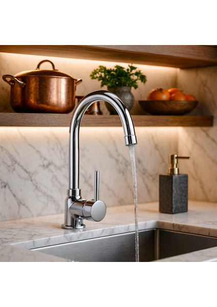 Armut Krom Delta Mutfak Eviye Bataryası Sıcak Soğuk Girişli - 2 Yıl Garantili