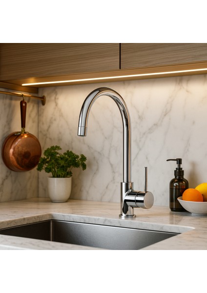 Armut Krom Delta Mutfak Eviye Bataryası Sıcak Soğuk Girişli - 2 Yıl Garantili modelleri