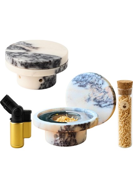 Menekşe Mermer Viski Kokteyl Dumanlama Tütsüleme Seti Premium Smoke Aparatı