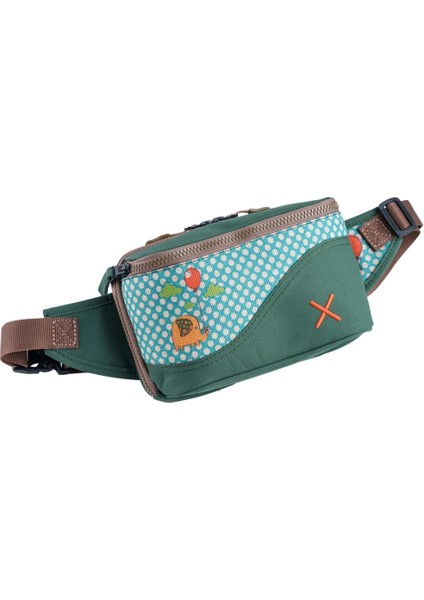 Yeşil Fil Desenli Kanvas Unisex Göğüs ve Bel Çantası