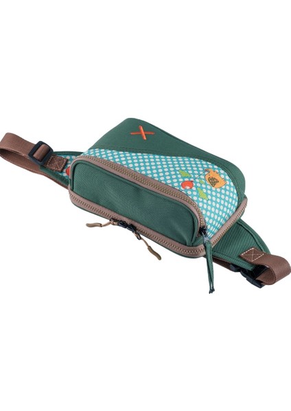 Yeşil Fil Desenli Kanvas Unisex Göğüs ve Bel Çantası