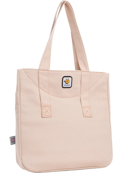 Krem Fare Desenli Canvas Kumaş Omuz Çantası fırsatları