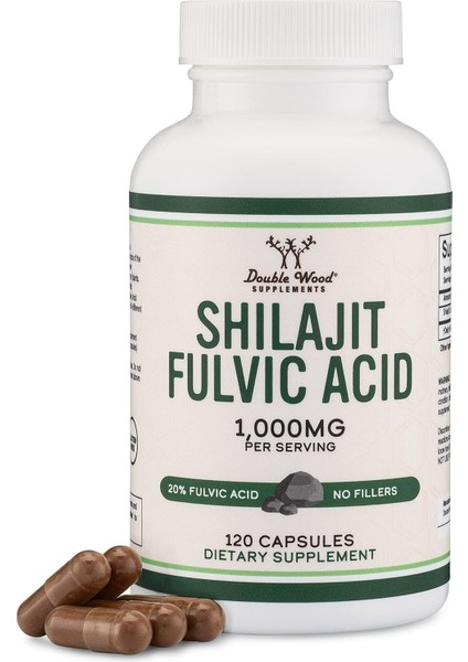 Shilajit Resin 1000 Mg (20% Fulvic Acid Supplement) 120 Caps