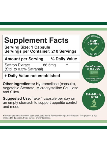 Saffron Extract 210 Caps modelleri