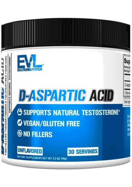 Evlution Nutrition, Daa-Aspartic Acid, Unflavored