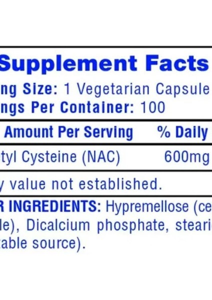 Hitech N-Acetyl Cysteine Nac 600 Mg 100CT fiyatları