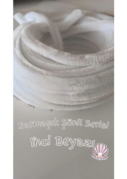 Sarmaşık Şönil Serisi – Inci Beyazı | 3 Metre | Dıy & Hobi Malzemeleri | Deney Malzemesi