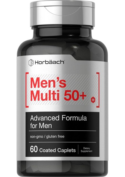 Mens Multivitamin 50 Plus 60 Caplet Calcium Magnesium Molybdenum Vitamin A, B, C, D & E 50+