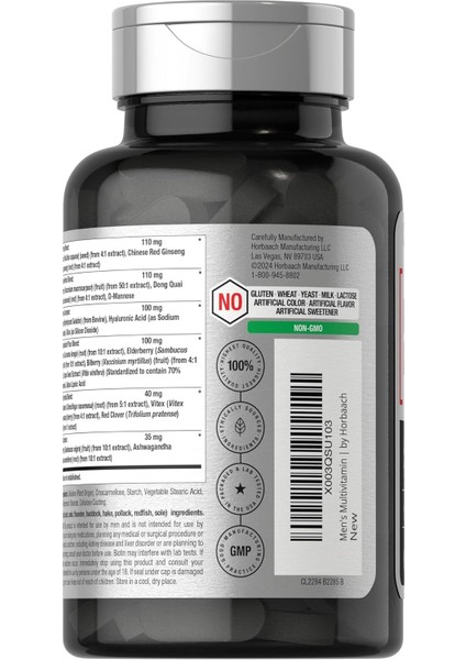 Mens Multivitamin 50 Plus 60 Caplet Calcium Magnesium Molybdenum Vitamin A, B, C, D & E 50+ modelleri