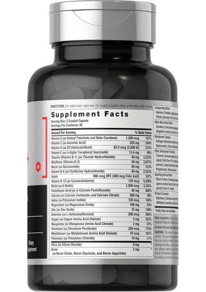 Mens Multivitamin 50 Plus 60 Caplet Calcium Magnesium Molybdenum Vitamin A, B, C, D & E 50+ indirimleri