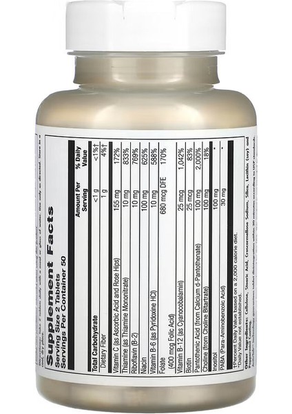 Stress B Complex Vitamin B Complex Energy Stress Choline Inositol 100 Tablet fiyatları